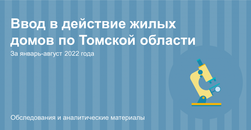 Ввод в действие жилых домов по Томской области за январь-август 2022 года